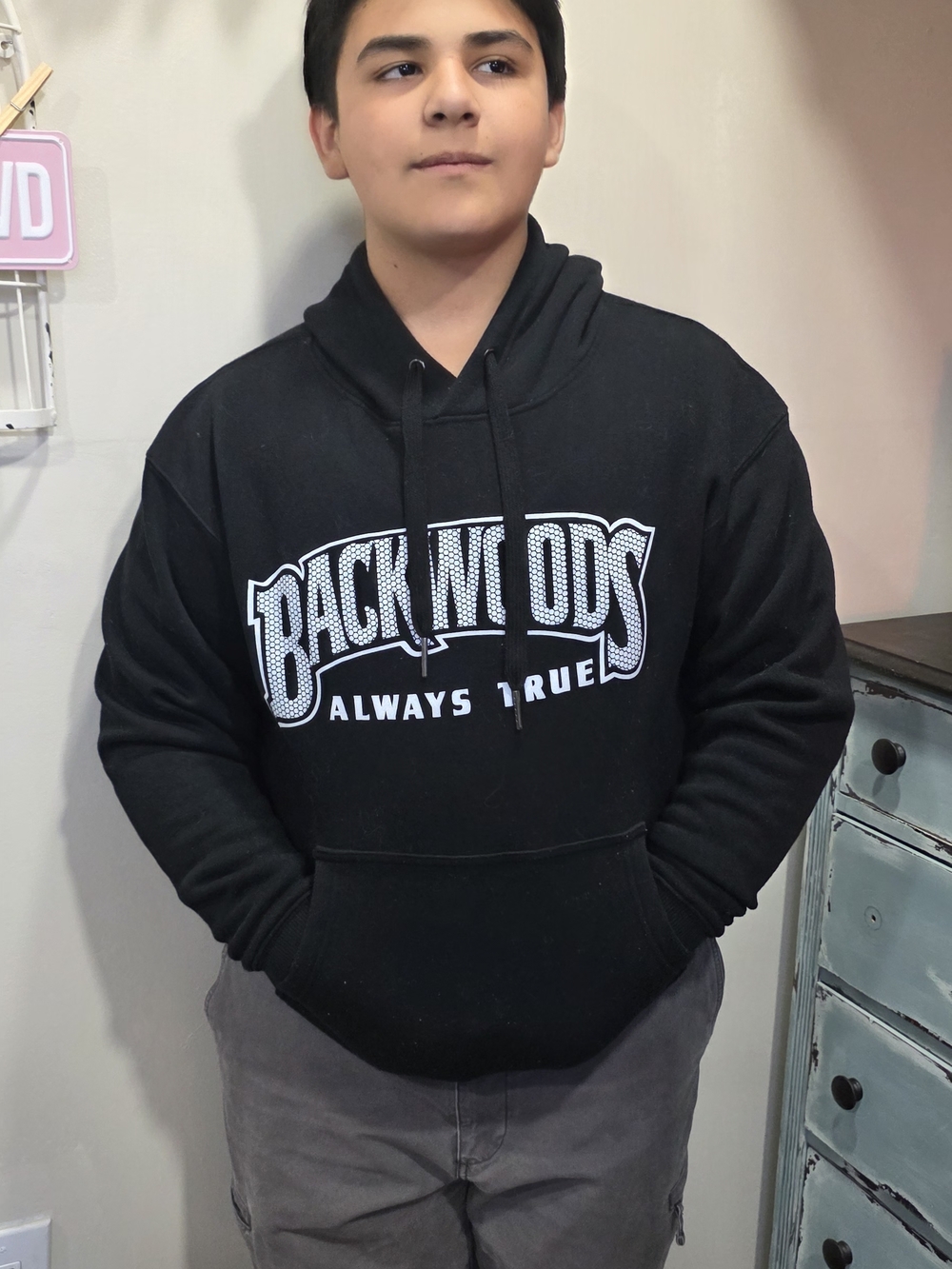 Always True Black Pullover Hoodie for Men